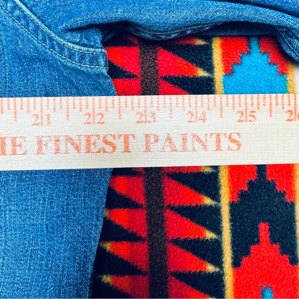 Ralph Lauren Purple Label Denim Western Shirt Large Blue Faded Wash Pearl Snap - Picture 9 of 11